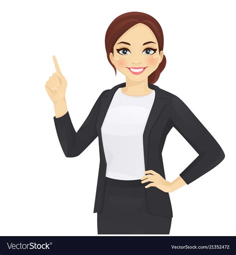 Woman Pointing Up Royalty Free Vector Image Vectorstock