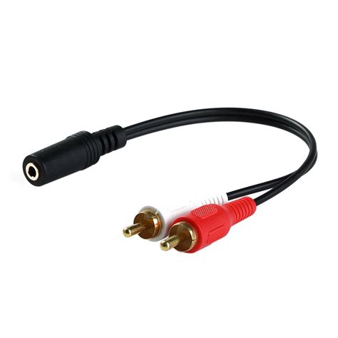 35mm Stereo Female To Dual Rca Male Audio Splitter Y Adapter