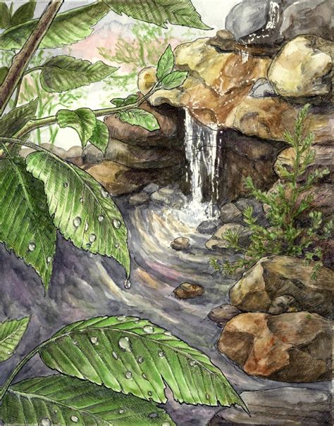Illustration Waterfall By Redpyre On Deviantart