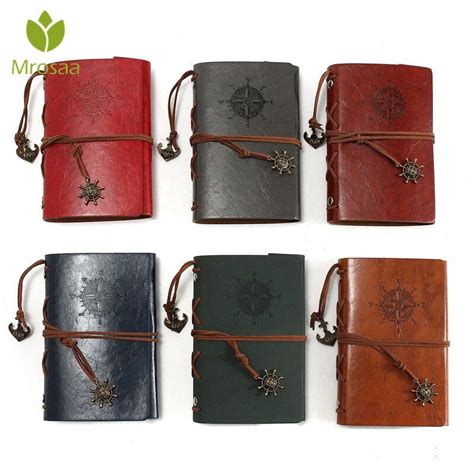 Mrosaa Retro Design Leather Cover Notebooks Personal Diary Journals