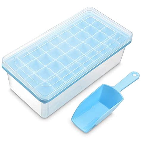 Ice Cube Tray With Lid And Bin 36 Nugget Silicone Ice Tray For Freezer