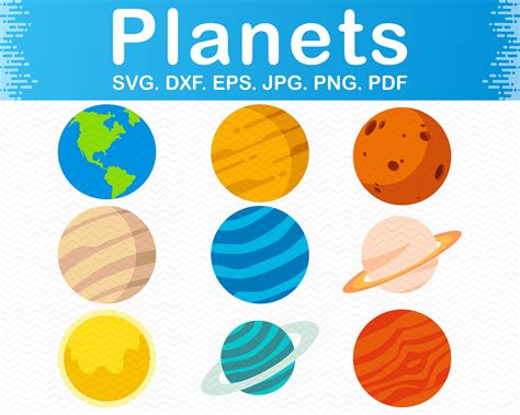 Planets Svg Solar System Clipart Earth Svg Solar System Etsy