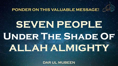 Seven People Under The Shade Of Allah An Inspirational Series For