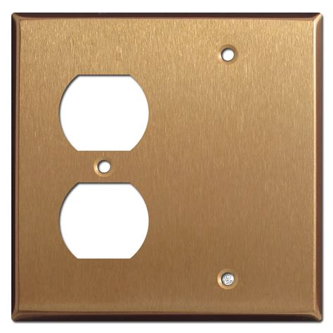 Single Electrical Plug Cover Plate Satin Bronze Kyle Switch Plates