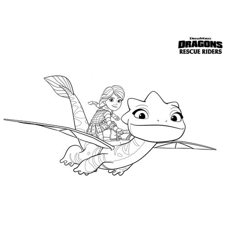 Print een Dragons Rescue Riders kleurplaat → Leuk voor kids