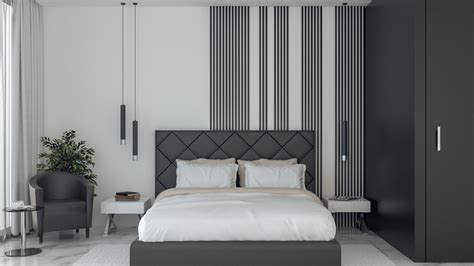 Elegant Modern Black And White Master Bedroom