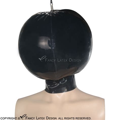 2019 black inflatable sexy latex hoods rubber ball masks cocoon balloon fetish bondage plus size