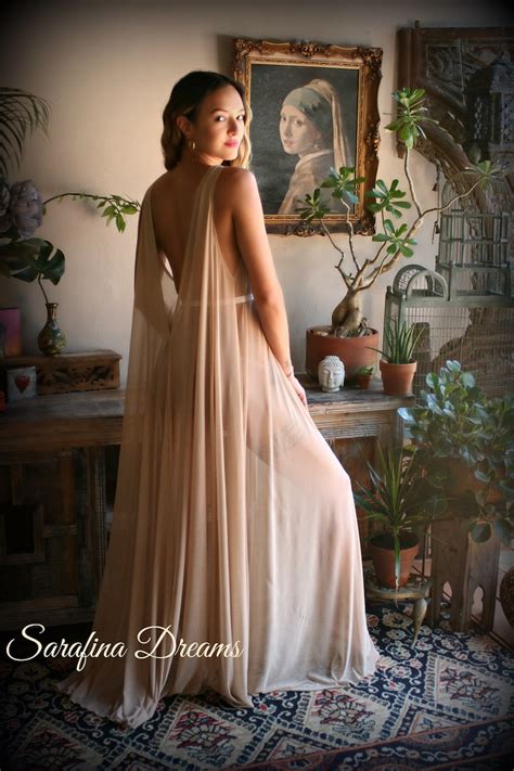 Nude Sheer Mesh Lace Backless Nightgown Bridal Lingerie Lace Etsy Ireland