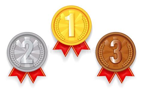 Award Ribbons 1st 2nd And 3rd Place Stock Vector