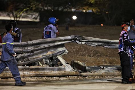 Bahrain Gp Grosjean Fireball Horror Crash In Pictures