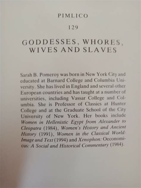 goddesses whores wives and slaves women in classical antiquity by sarah b pomeroy ebay