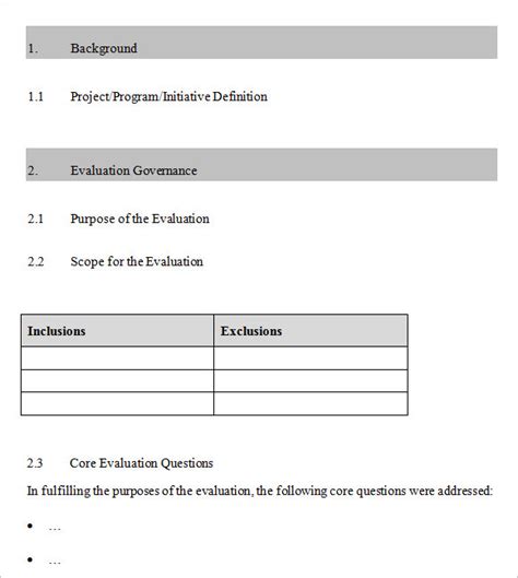 8 Evaluation Plan Templates Free Samples Examples And Format Sample