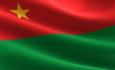 Bandera De Burkina Faso Ilustración 3d De La Ondulación De La Bandera