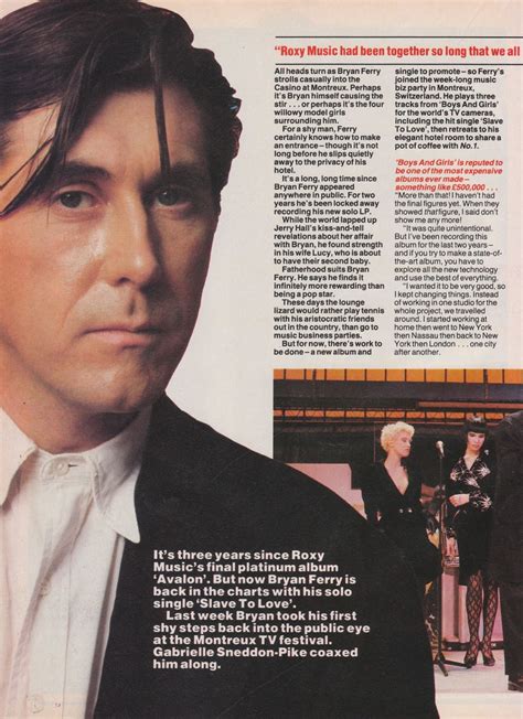 Top Of The Pop Culture 80s Bryan Ferry Number One Magazine 1985