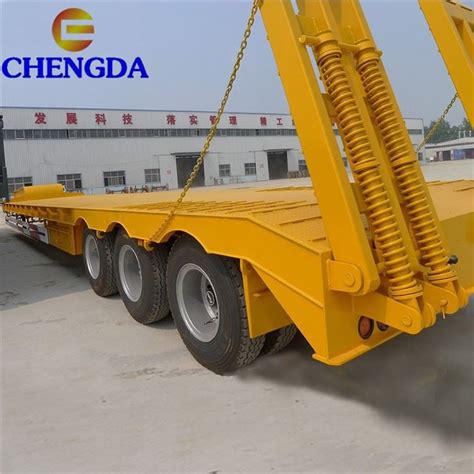 China 3 Axle 60ton 80ton Lowbed Lowboy Trailer Manufacturers And