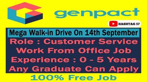 Mega Walk In Drive For The Customer Service Genpact Work From Office