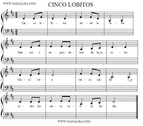 Dans Mon Pays D Espagne Partition - Cinco lobitos tiene la loba - Chansons enfantines espagnoles - Espagne