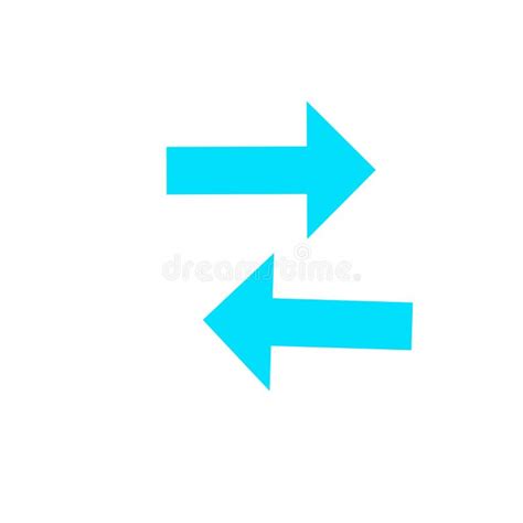 Azul Izquierda Y Derecha Flechas Icono Aislado Sobre Fondo Blanco Stock