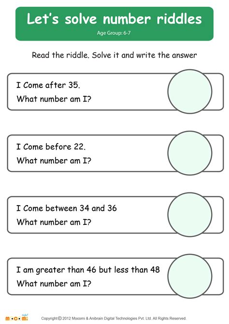 Math Worksheets With Riddles