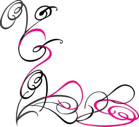 Decorative Swirl Pink Grey Clip Art At Vector Clip Art