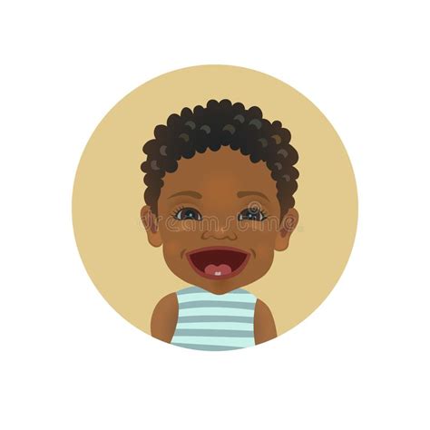 Happy Facial Expression Afro American Baby Emoticon Smiling African