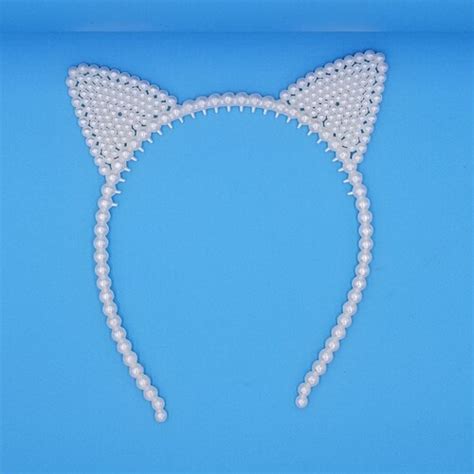 Handmade Pearl Cat Ear Tiara Cat Ear Headband Cat Ears Etsy