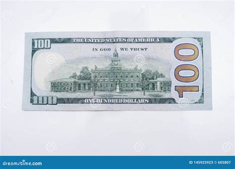 The Back Of A One Hundred Dollar Bill Stock Image Image Of Banknotes