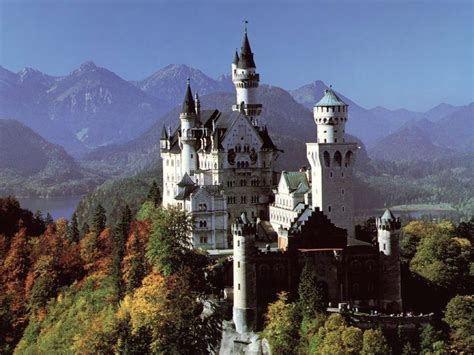 Neuschwanstein Castle Bavaria Germany Mountains Picture
