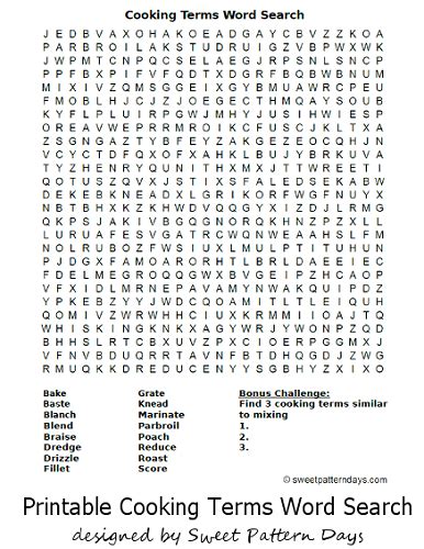 Cooking Terms Word Search Cooking Light Recipes Cooking Crab Legs