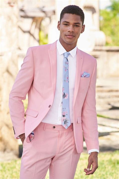 Mens Next Pink Skinny Fit Two Button Suit Jacket Pink Pink Suit Men