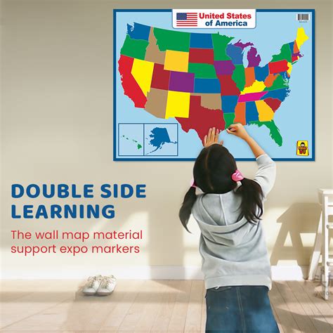 Uncle Wu United State Map Wall Poster For Kids Double Side Educational