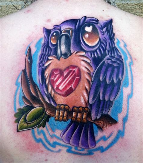 New School Owl Tattoo Designs New School Full Color Tattoos Owl