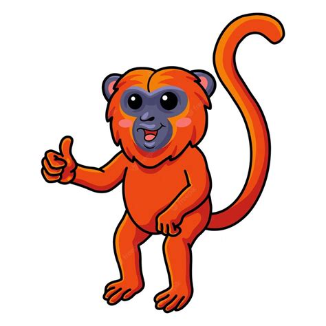 Premium Vector Cute Red Howler Monkey Cartoon Giving Thumb Up