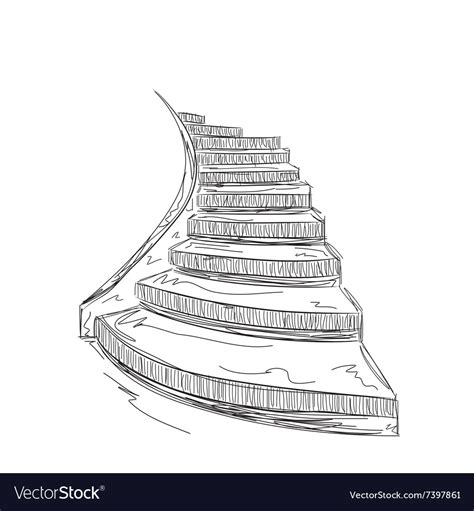 Hand Drawn Staircase Sketch Royalty Free Vector Image