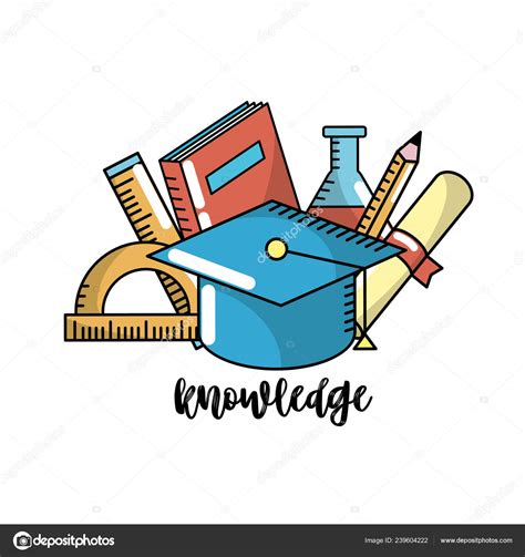 School Knowledge Utensils Education Learn Vector Illustration Stock