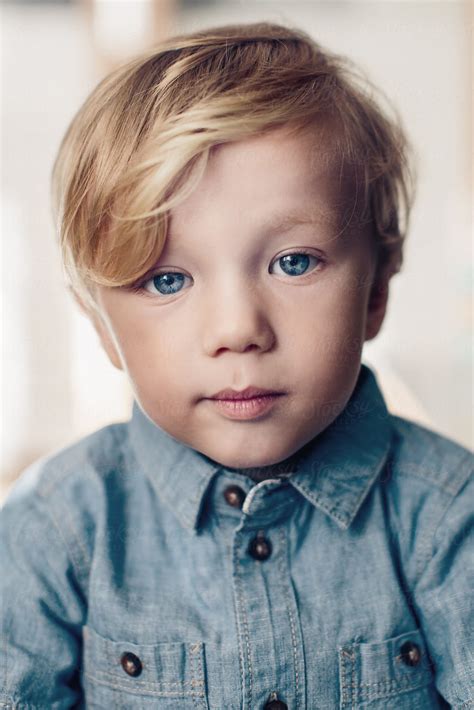 Portrait Of A Handsome Serious Little Boy By Stocksy Contributor