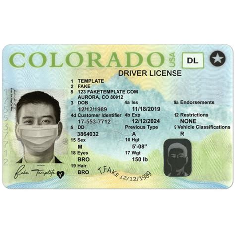 Colorado Temporary Driver License Template High Quality Fake Template