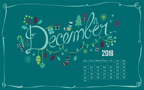 December 2018 Calendar Wallpapers Wallpaper Cave