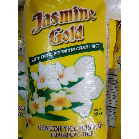 Jasmine Gold Genuine Thai Fragrant Rice 1 Sack 25 Kilos Shopee