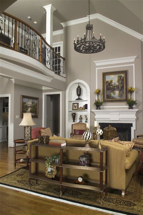 I would love to create a cathedral ceiling. Vaulted Family Room with Balcony - Traditional - Living ...
