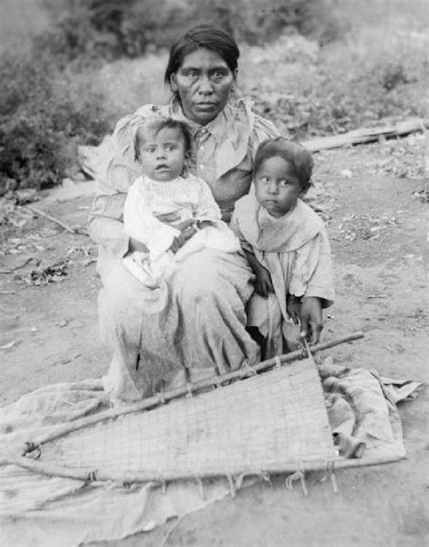 Y Frame Cradle Yokuts Indian Wife And Children Of The Chief At The