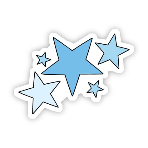 Blue Stars Aesthetic Sticker Aesthetic Stickers Blue Star Vinyl Sticker
