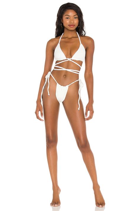 Frankies Bikinis Tia Terry Bikini Bottom In White REVOLVE