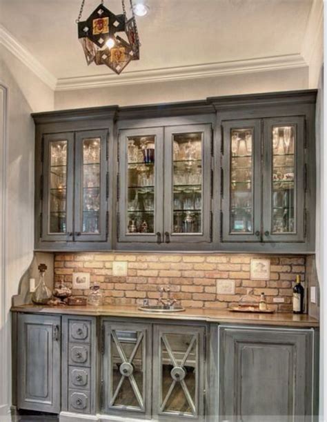 Brick backsplash yes please gray quartzite countertops with. Thin brick Backsplash | Rustic kitchen, Rustic kitchen ...