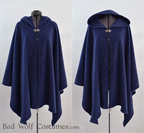 Hooded Cloak Color Options Fleece Cape Poncho Fantasy Etsy