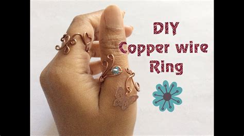 Antique Copper Wire Butterfly Ring Handmade Wire Jewelry