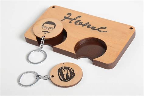 Buy Handmade Keychains Wooden Ts Key Fobs Unique Keychains Designer