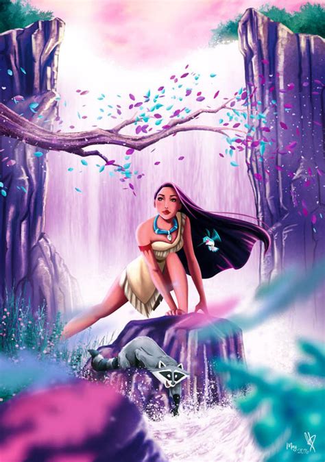 Pocahontas At The Waterfall By Maxieperlberg On Deviantart Disney