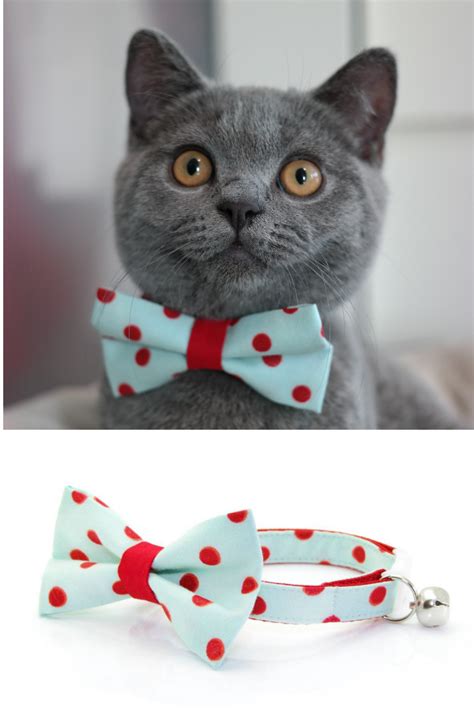 Pet Bow Tie Crazy For You Mint And Red Polka Dot Bow Tie