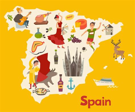 Spain Map Vector Illustrated Map Of Spain For Children Art Print By